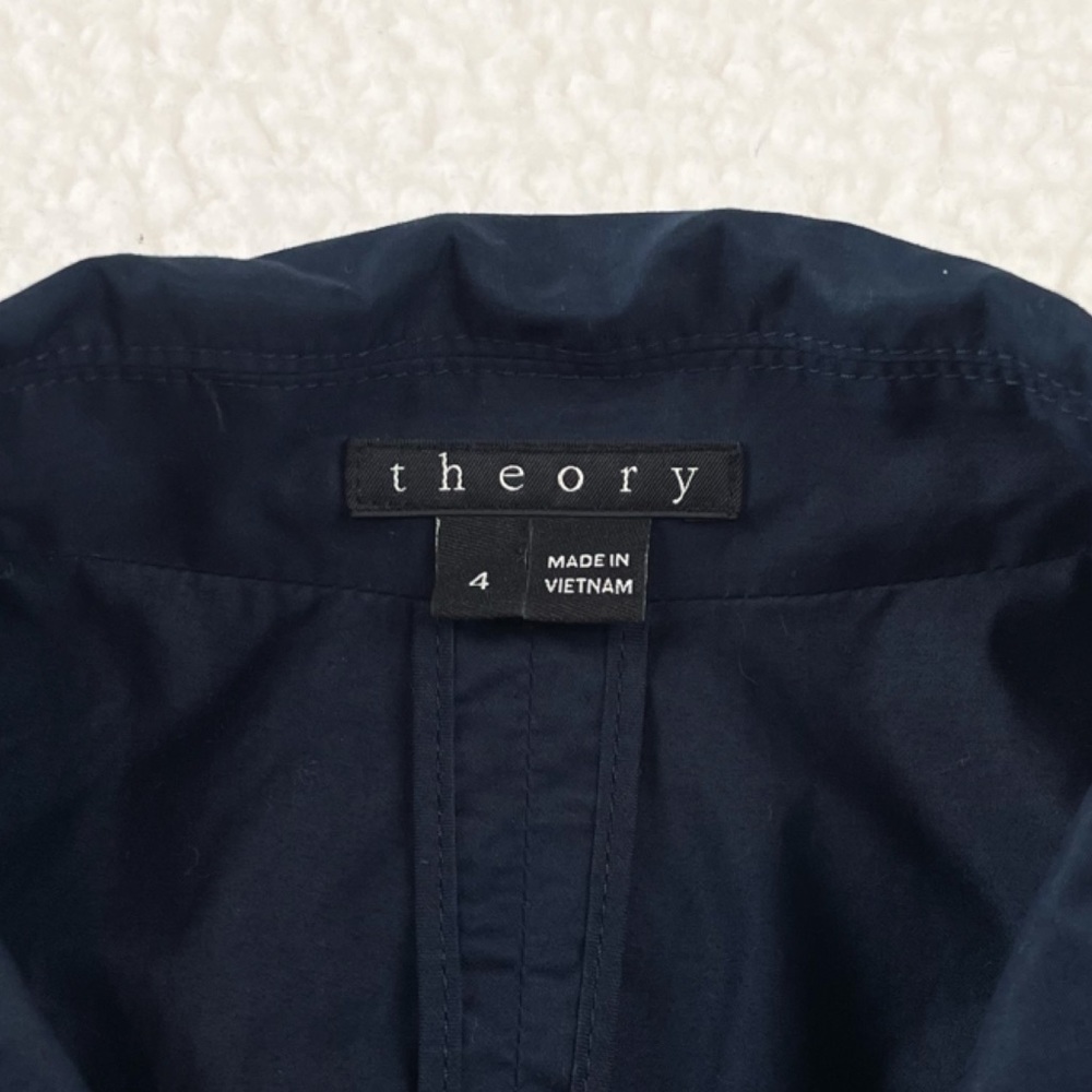 THEORY • Navy Blue Gemine Sleeveless Tiered A-Line Mini Dress, 4 - Picture 14 of 16